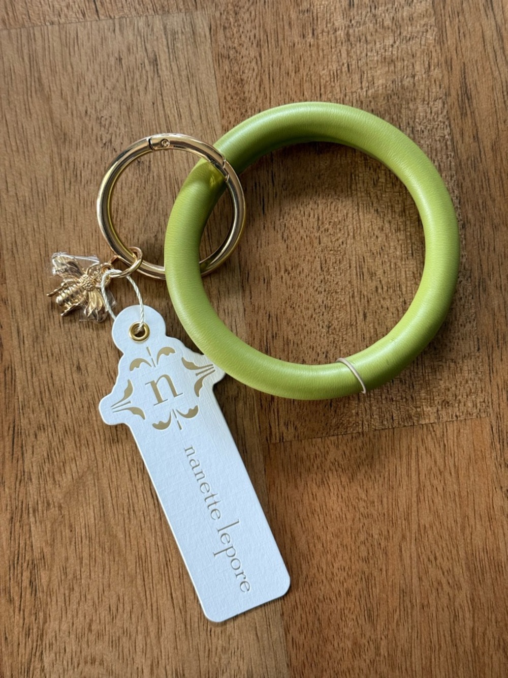 NWT Nanette Lepore Candi Bracelet Keychain Algae Bloom Green Bee Charm